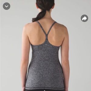 Lululemon power y tank Heathered black